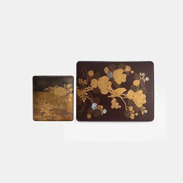 Two Japanese gilt-lacquered boxes and covers Meiji period (1868-1912)