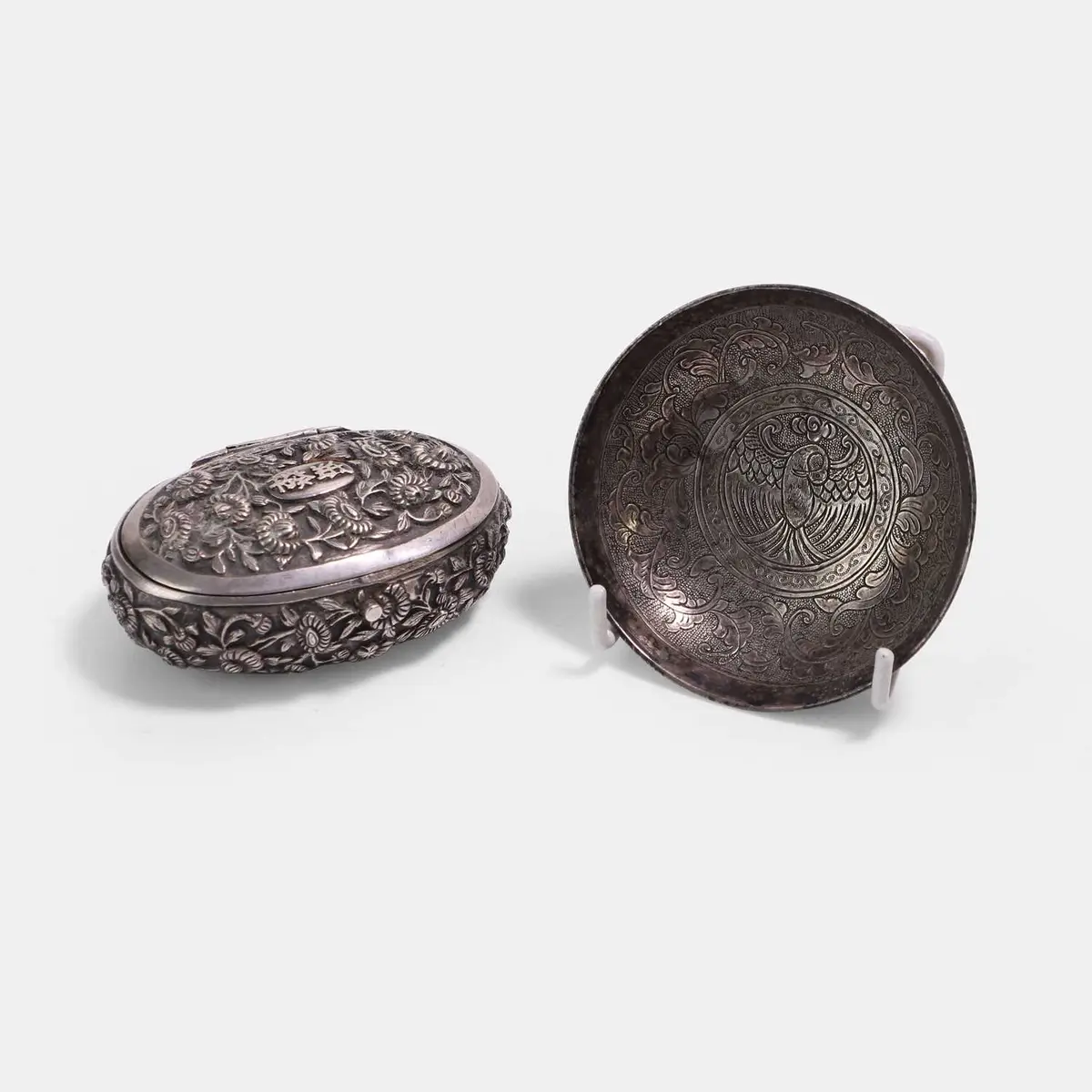 Two Chinese silver items Qing dynasty (1644-1911)