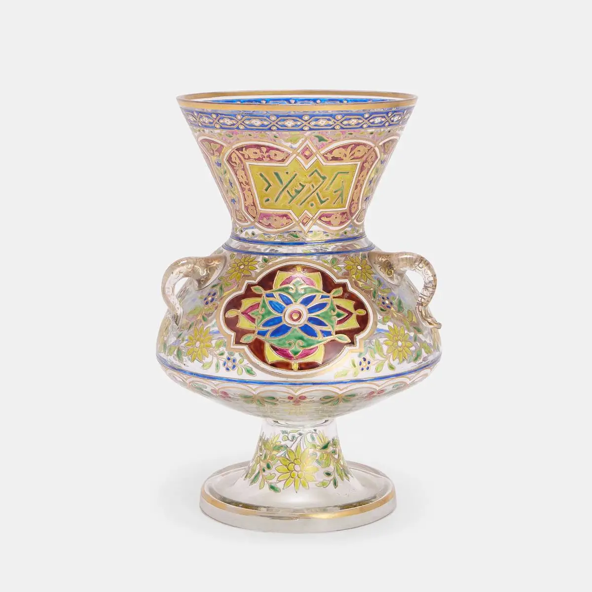 A European enamelled glass mosque lamp 20th century, possibly Bulgaria
