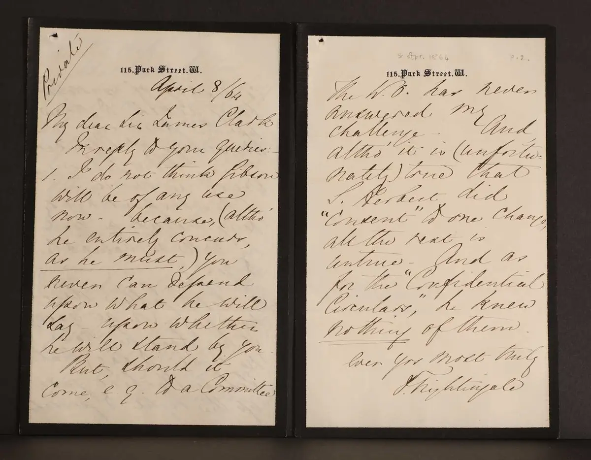 Florence NIGHTINGALE- Autograph Letter SIGNED (To Sir James Clark). 5 pages.