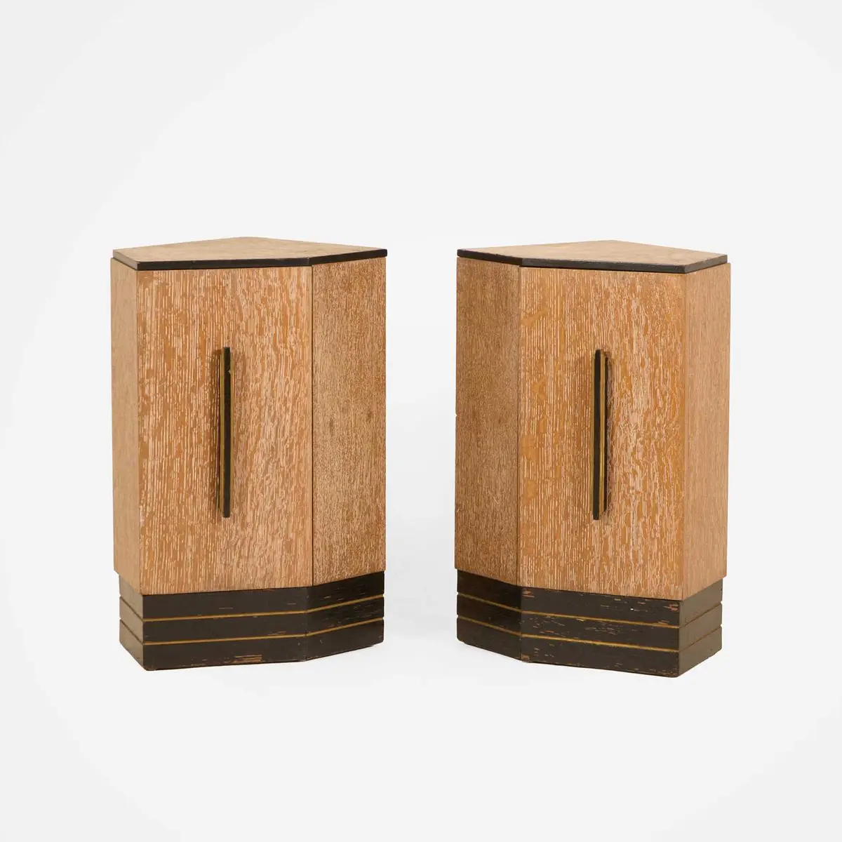 Manner of Heal's a pair of Art Deco limed oak cabinets