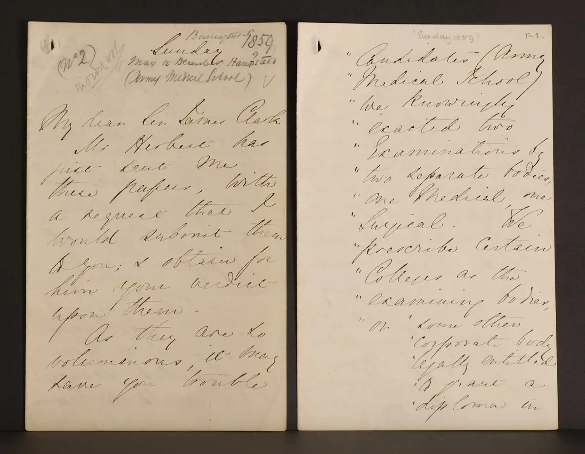 Florence NIGHTINGALE- Autograph Letter SIGNED (To Sir James Clark). 8 pages.
