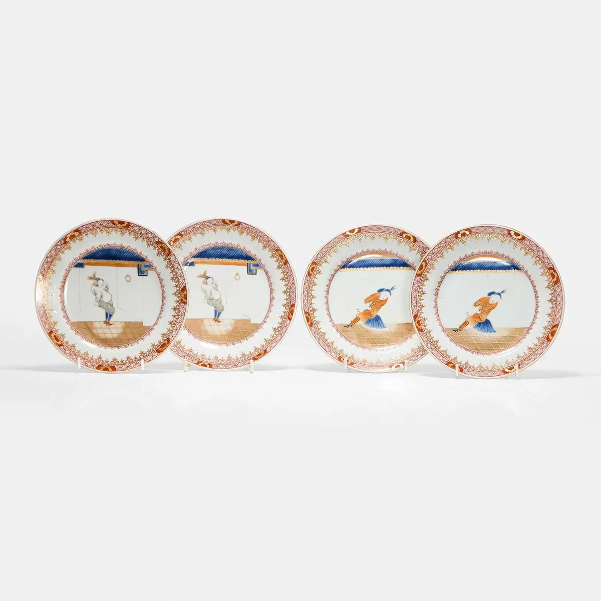 Two pairs of Chinese export ‘South Sea Bubble' plates 18th century