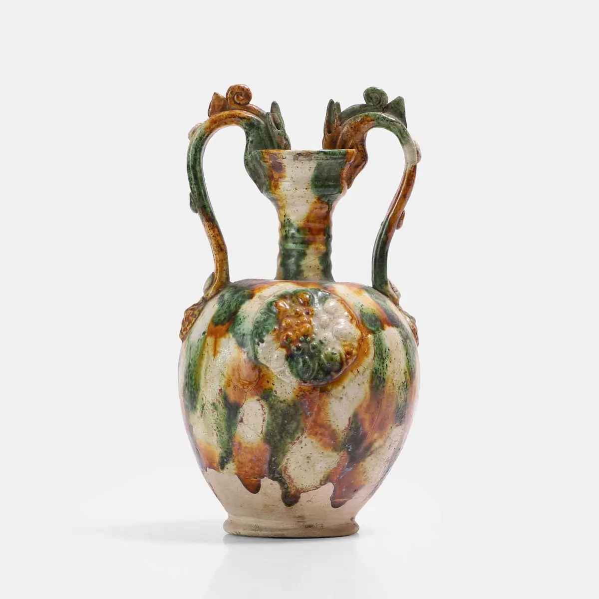 A Chinese sancai-glazed two-handled 'amphora' vase Tang dynasty (618-907)