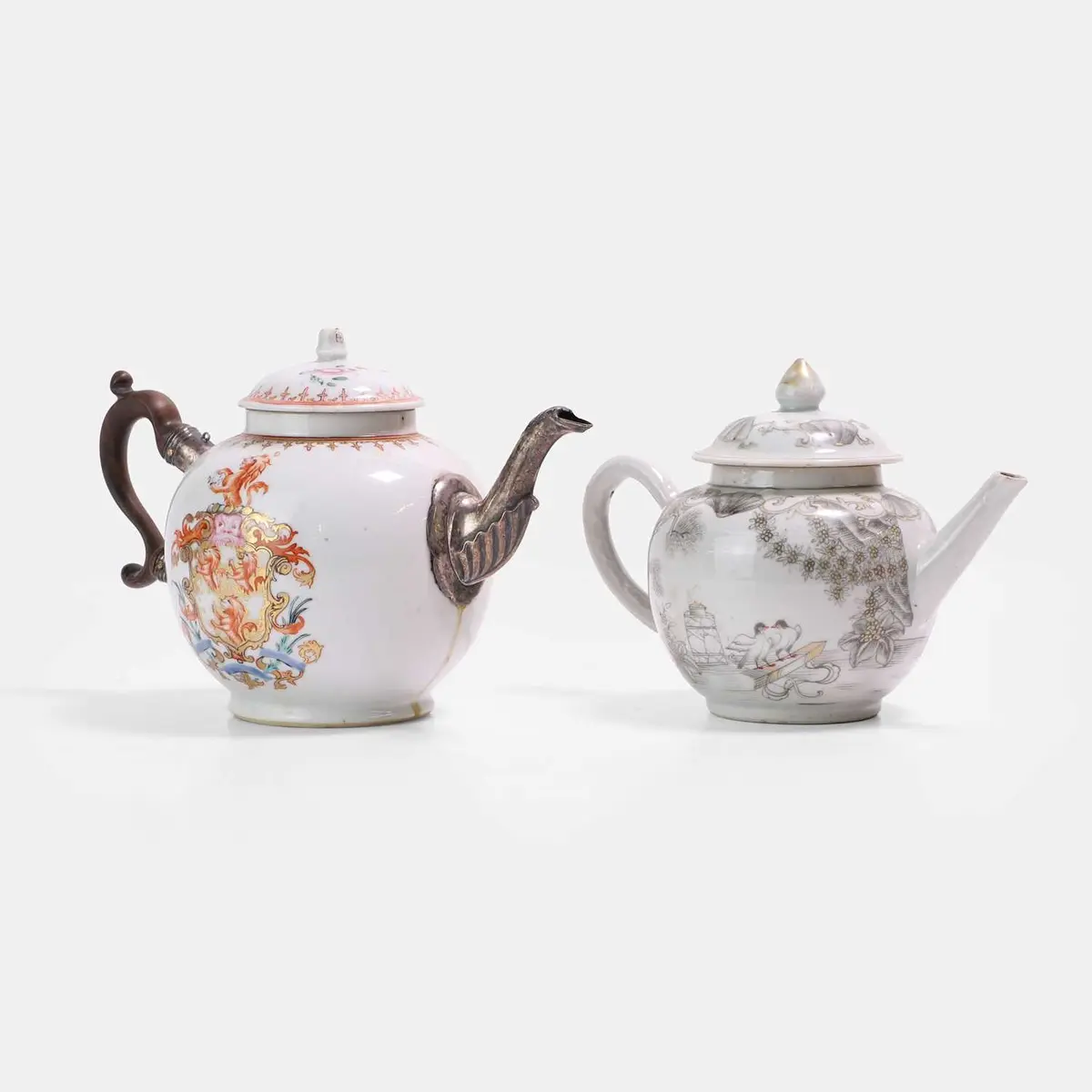 Two Chinese export teapots and covers 18th century