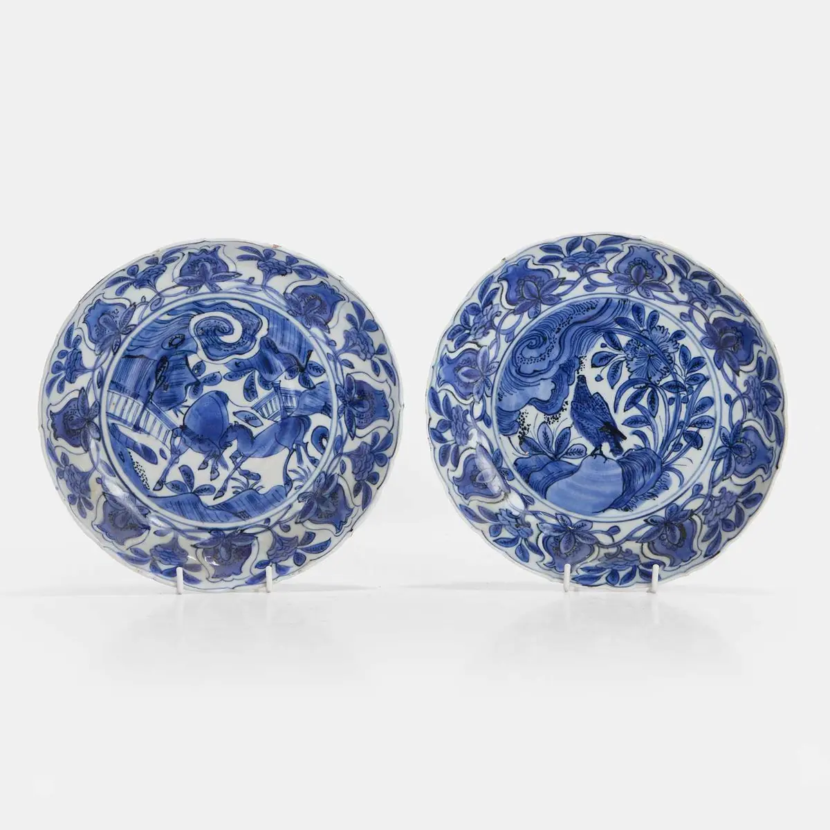 Two Chinese Kraak blue and white plates Wanli (1573-1620)