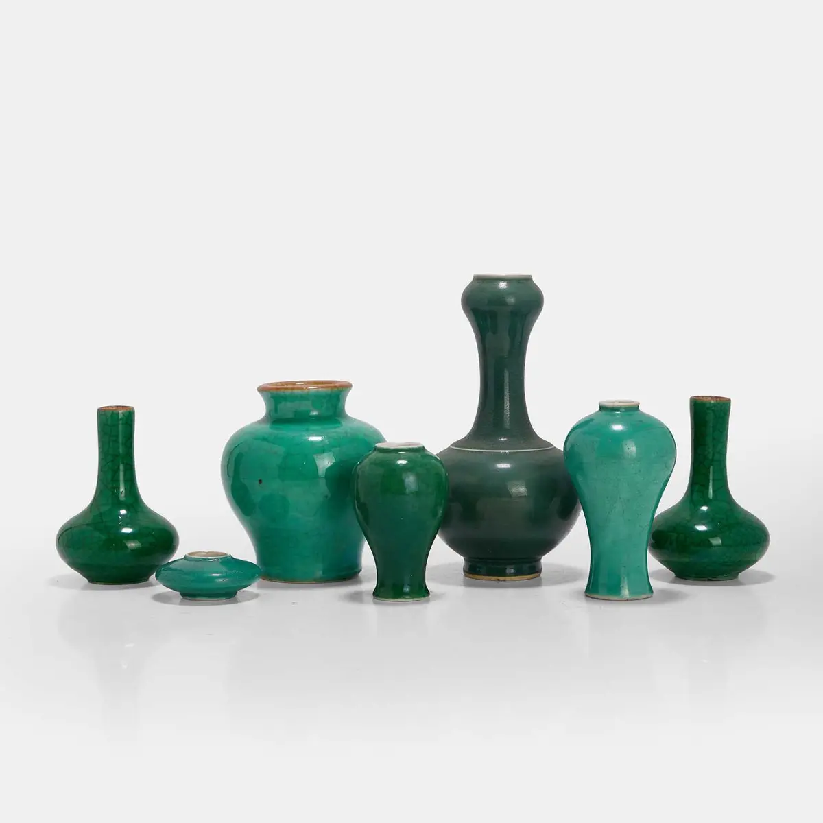 Seven Chinese monochrome vases Qing dynasty or later
