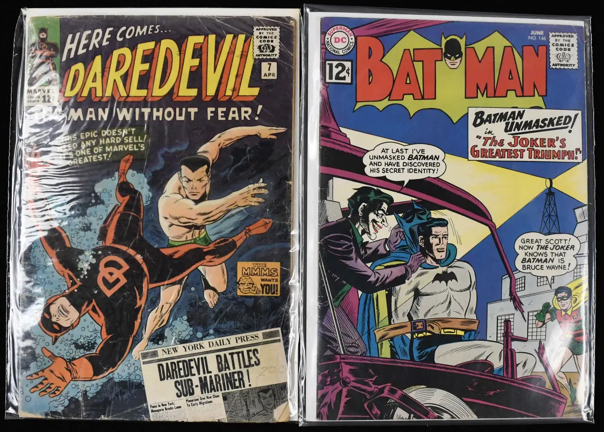 "1962 Batman and 1965 Daredevil comic books (PR/FR-VG/EX)