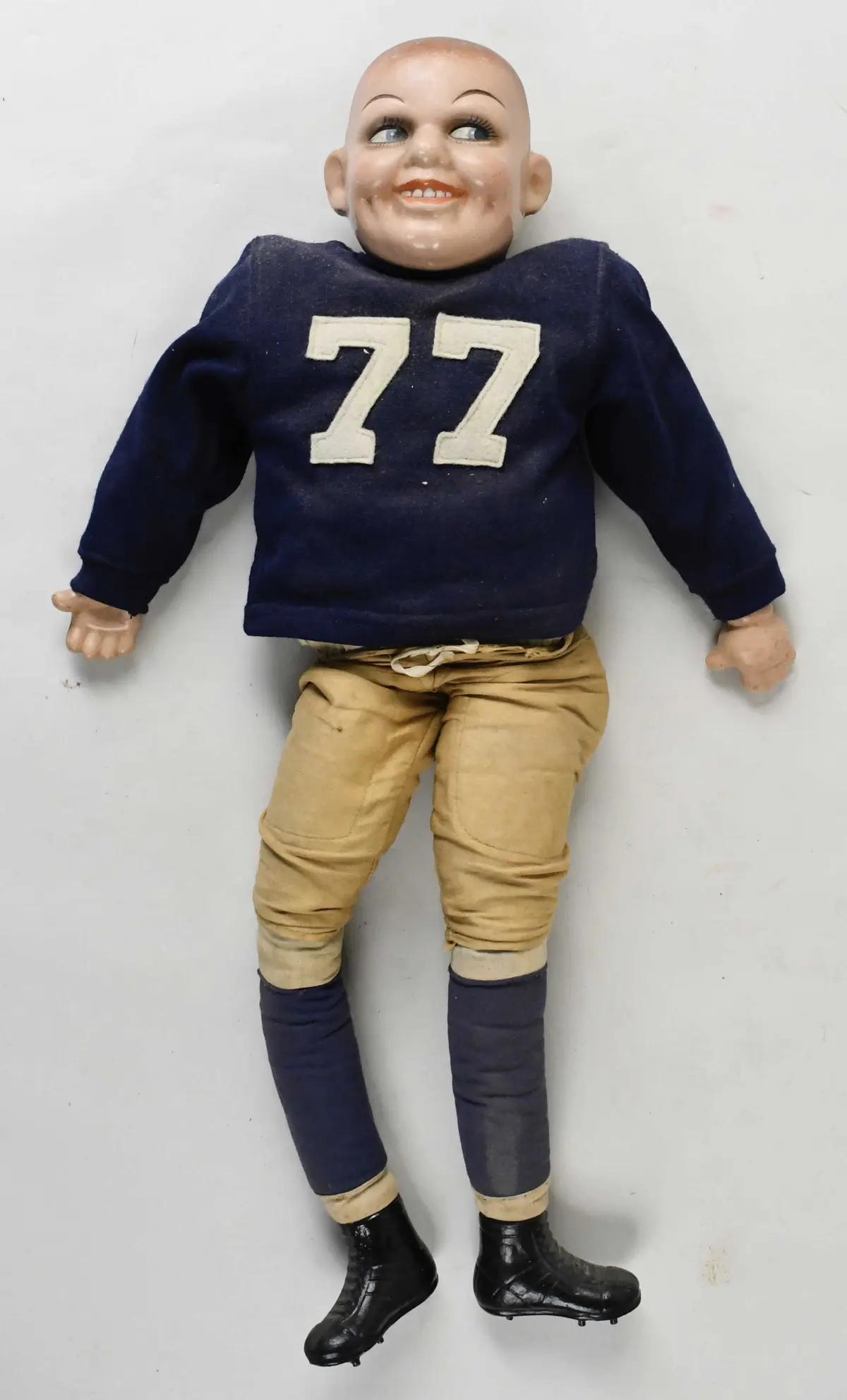 "Vintage oversize football player doll