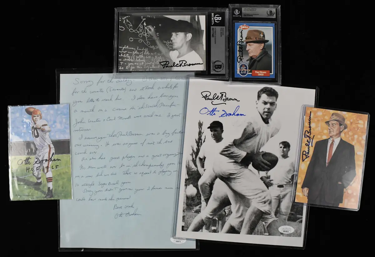 "Otto Graham and Paul Brown autograph lot - JSA & Beckett (NM-NM/MT)