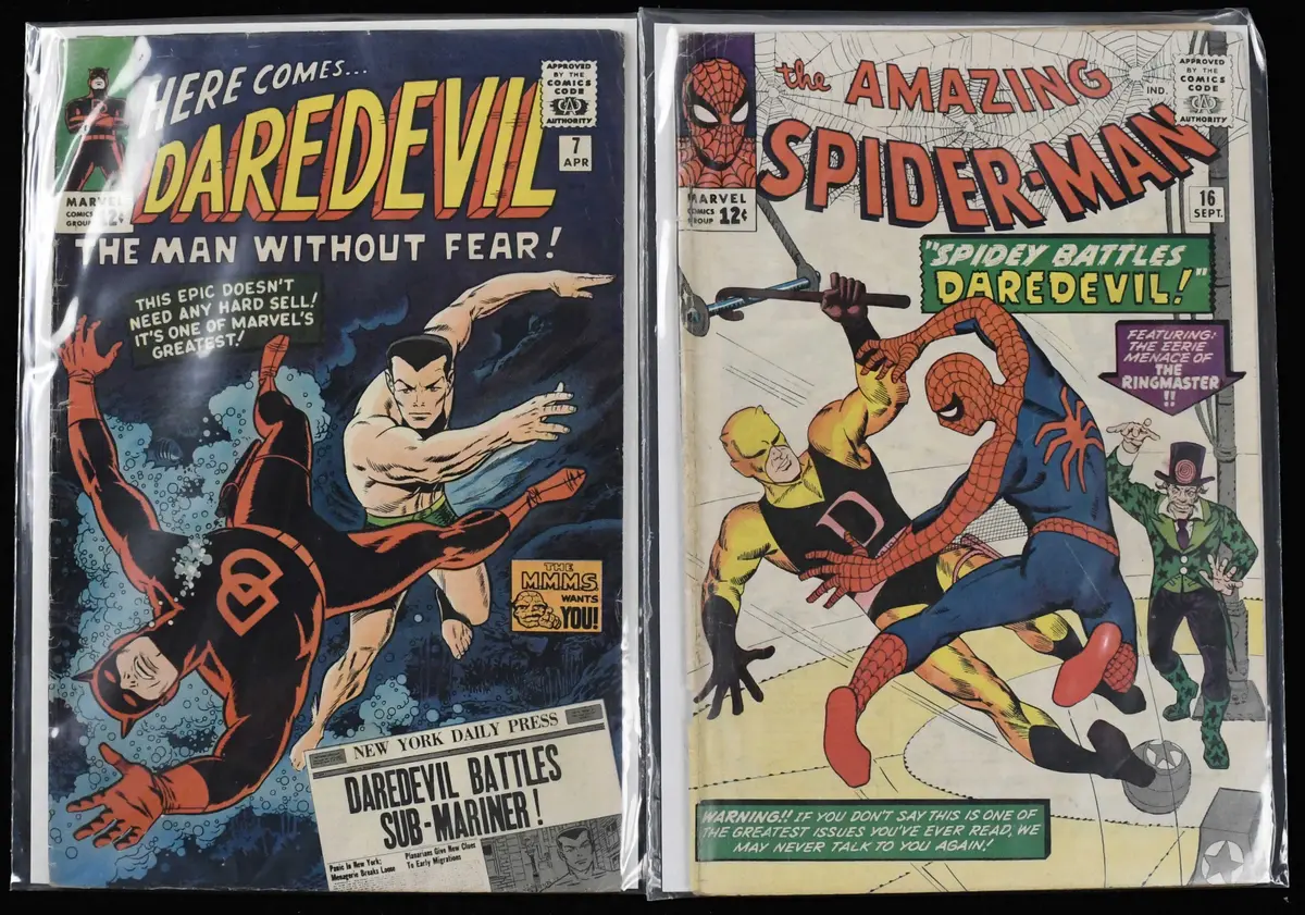 "1964 Spider-Man and 1965 Daredevil comic books (GD-VG)