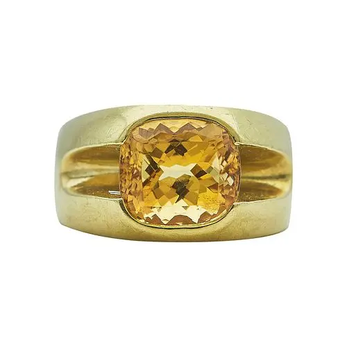 18K Yellow Gold and Tourmaline Signet Ring