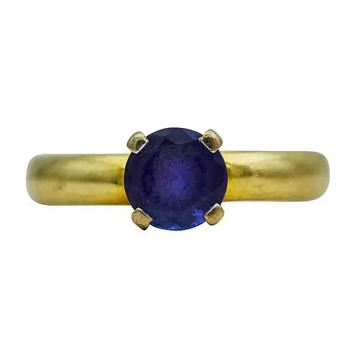 18K Yellow & White Gold Tanzanite Solitaire Ring