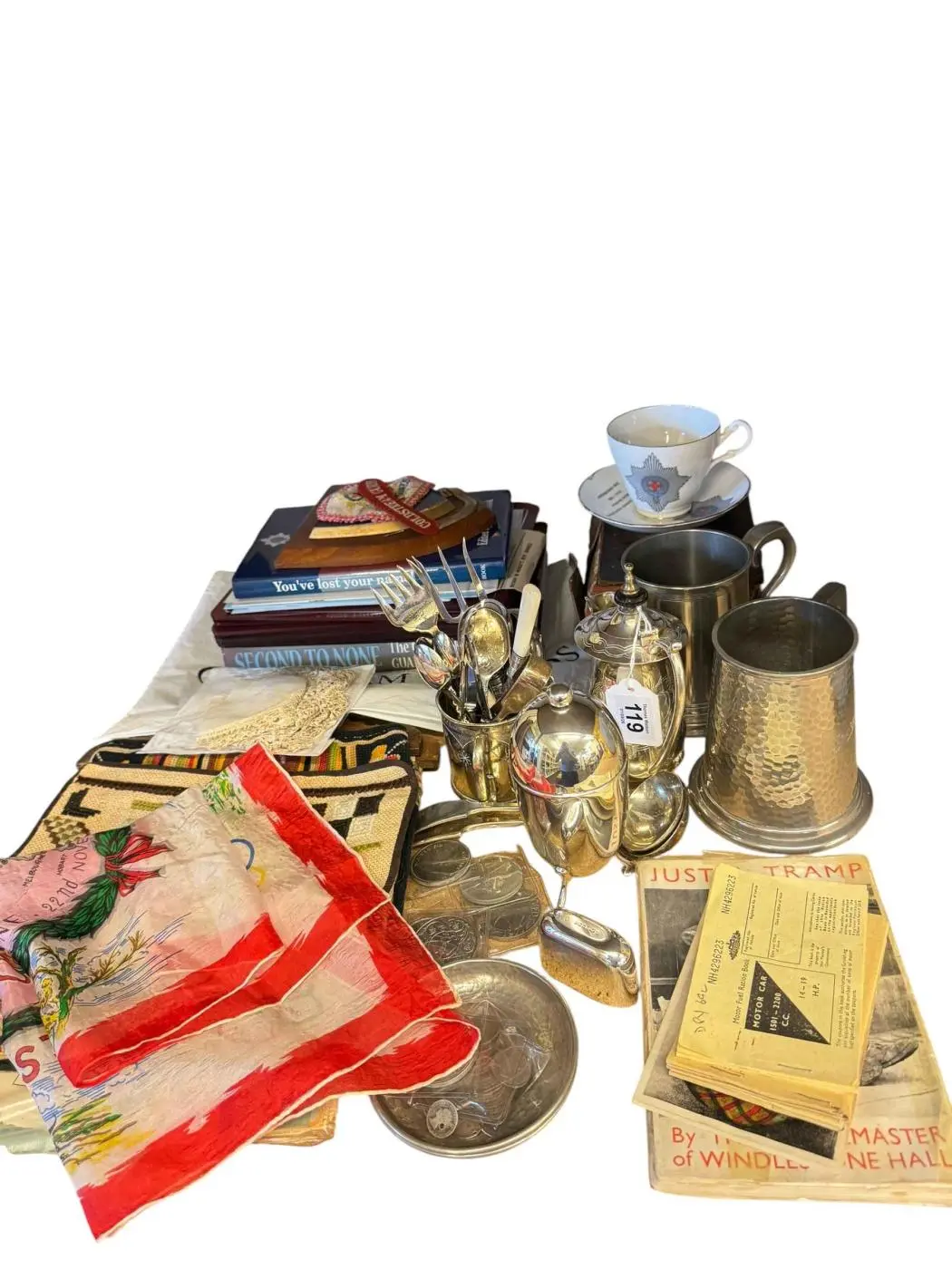 Collection of silver plated ware, Coldstream Guards Memorabilia, 1956