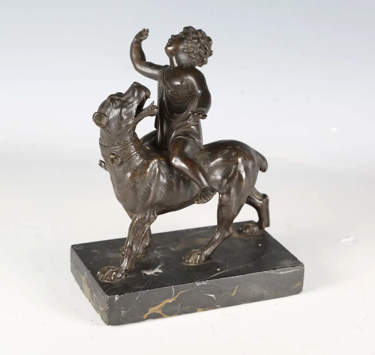 A late 18th/19th century Continental cast bronze figure group of a