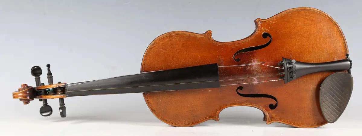 A violin with two-piece back, bearing interior label detailed 'Antonius