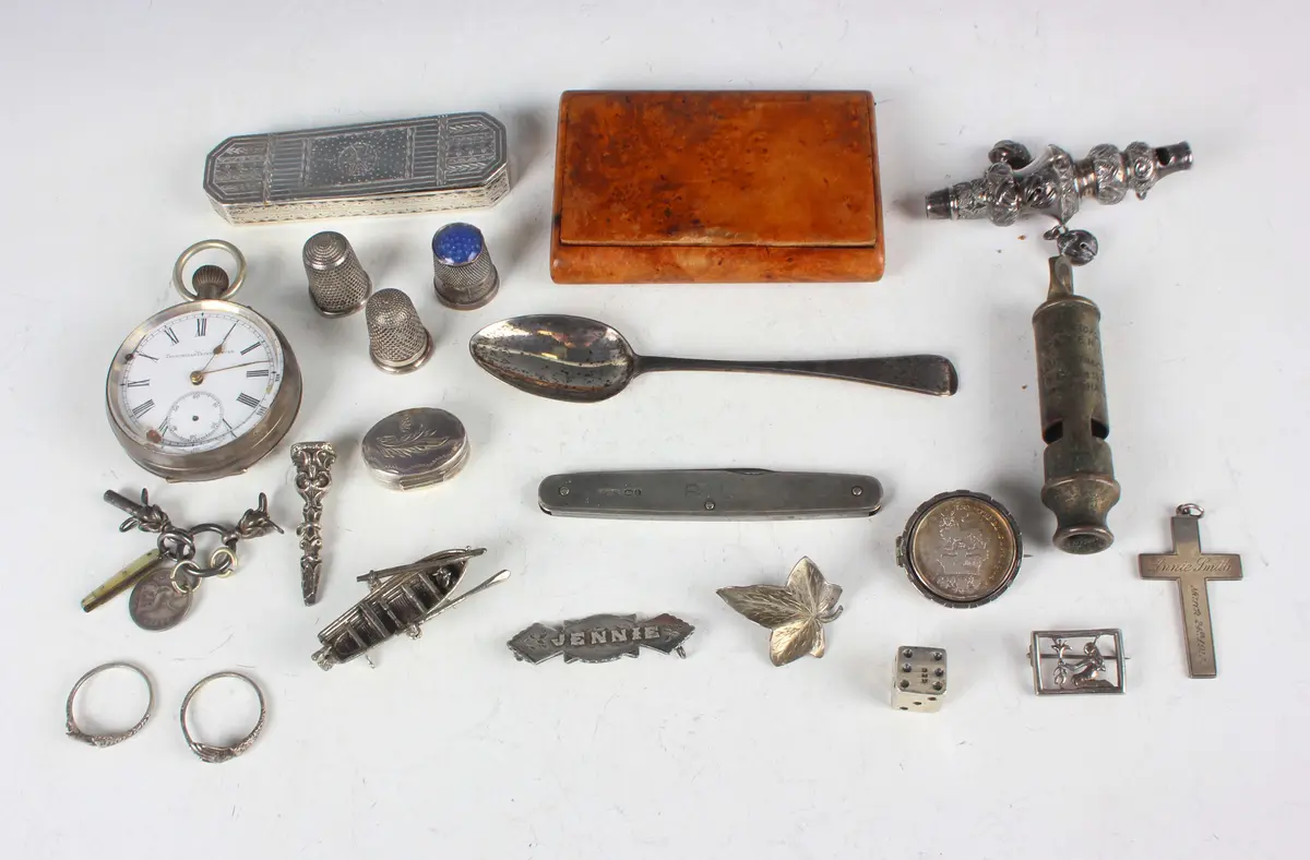 A George III silver toothpick case of rectangular cut cornered form