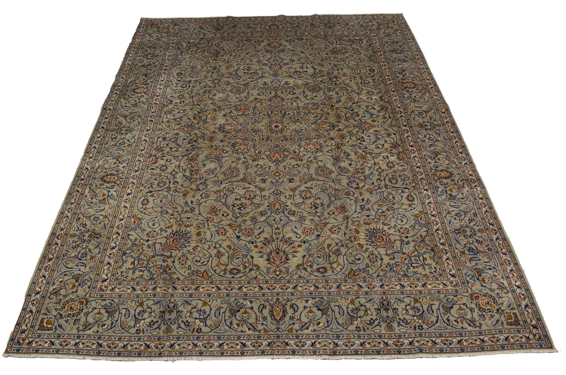 A Kashan carpet, Central Persia, late 20th century, the celadon green