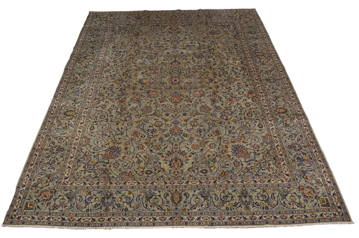 A Kashan carpet, Central Persia, late 20th century, the celadon green
