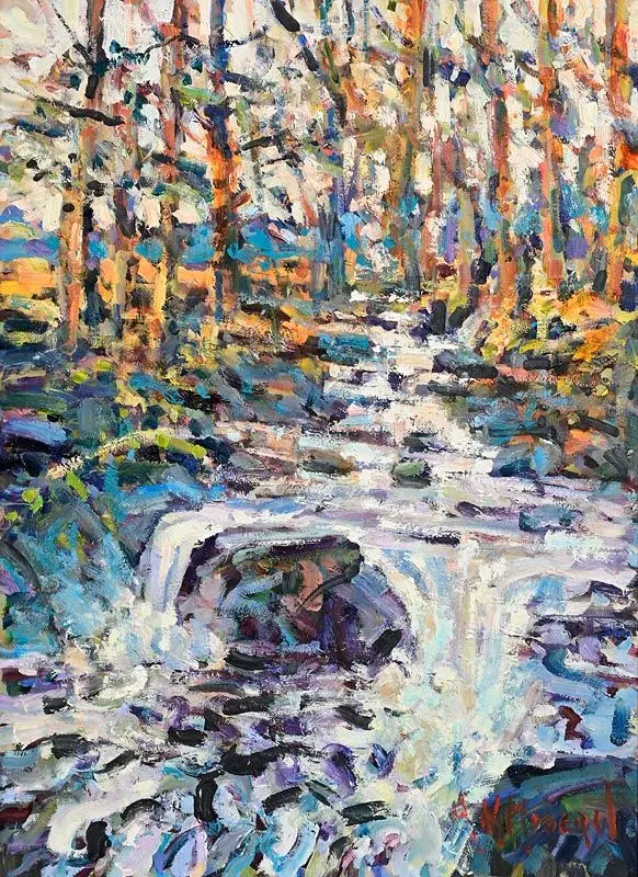 Arthur K. Maderson (b.1942) Autumn Evening, The Upper Pool, Glenshelane