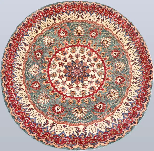 MATTA, rund Zigler design, s k Mamluk, cirka 268 x 267 cm.