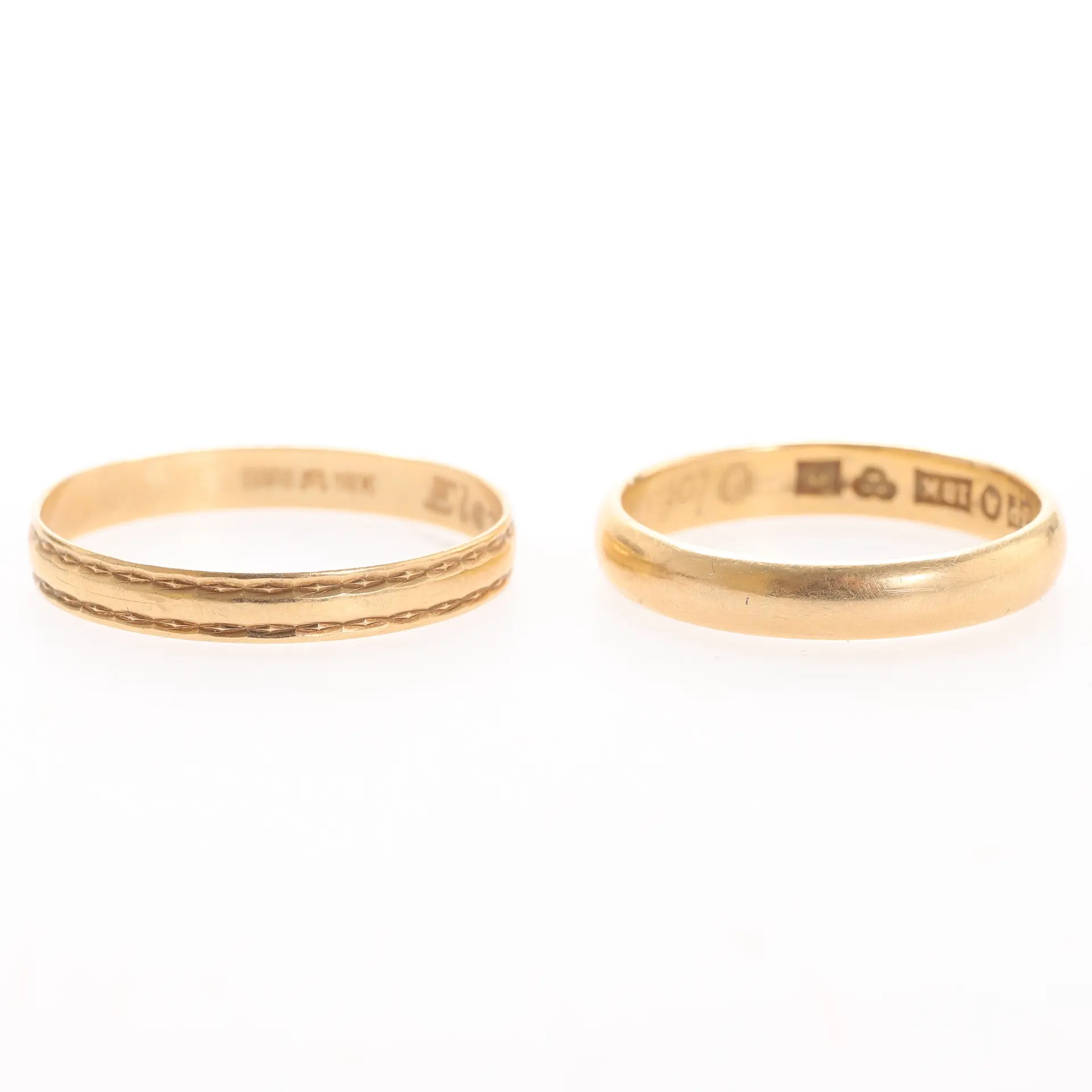 RINGAR, 2 stycken, 18k guld.