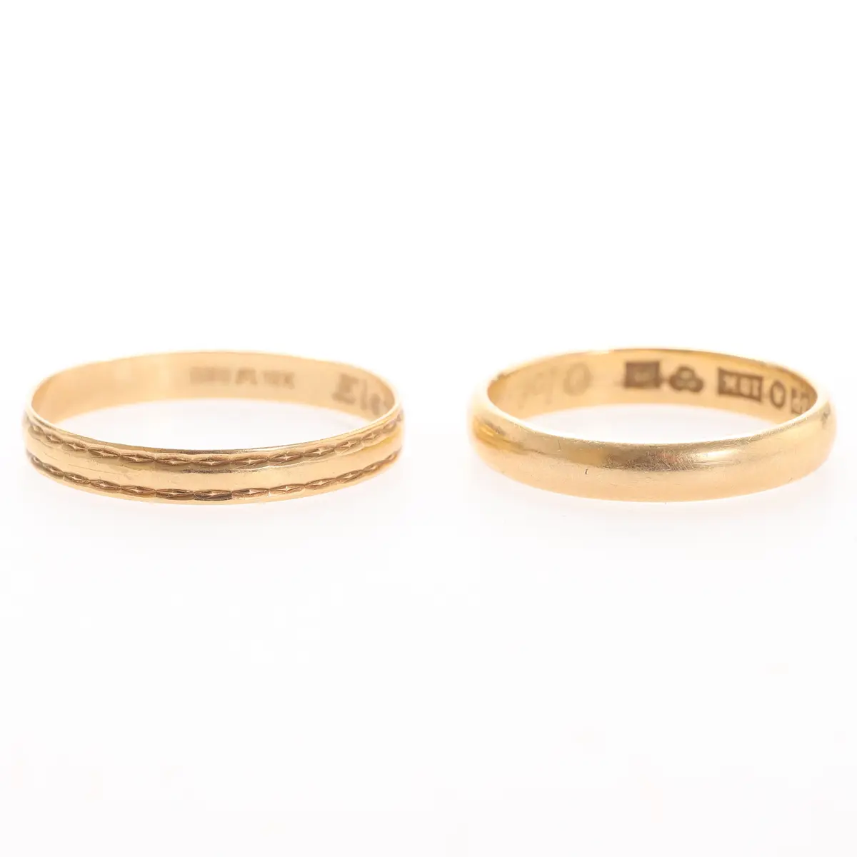 RINGAR, 2 stycken, 18k guld.