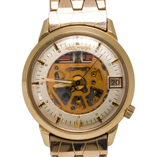 A Bulova Accutron 14k gold and stainless steel watch