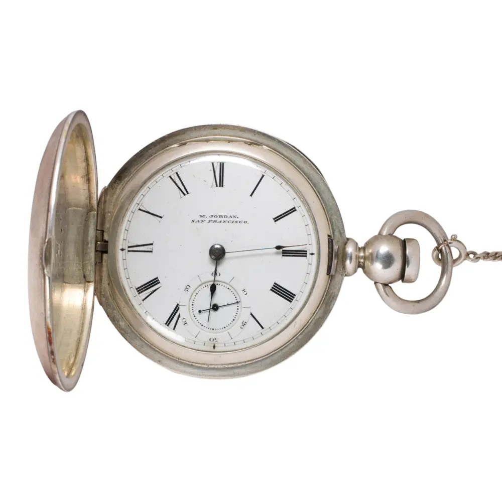 An M. Jordan coin silver pocket watch