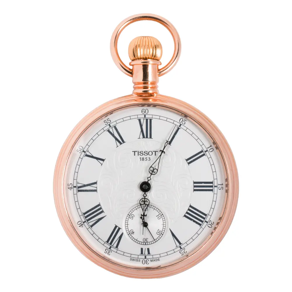 A Tissot Lepine rose gold-tone pocket watch