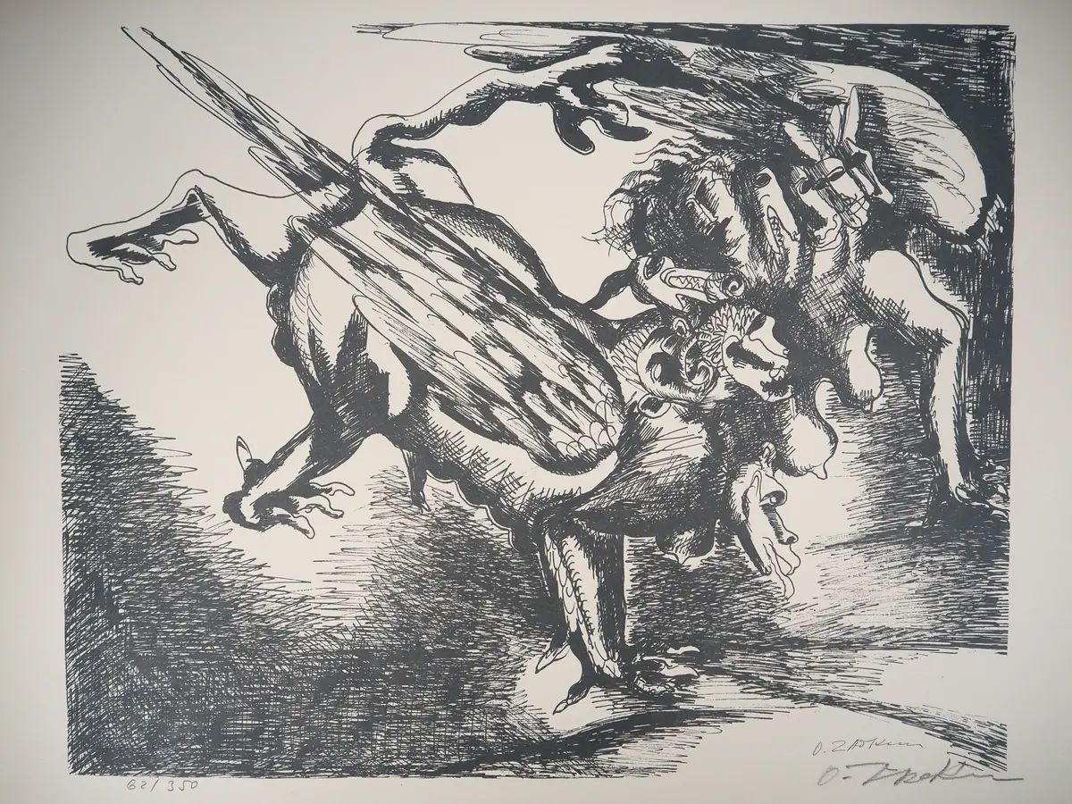 Ossip ZADKINE : Hercule luttant contre l’hydre de Lerne - Lithographie