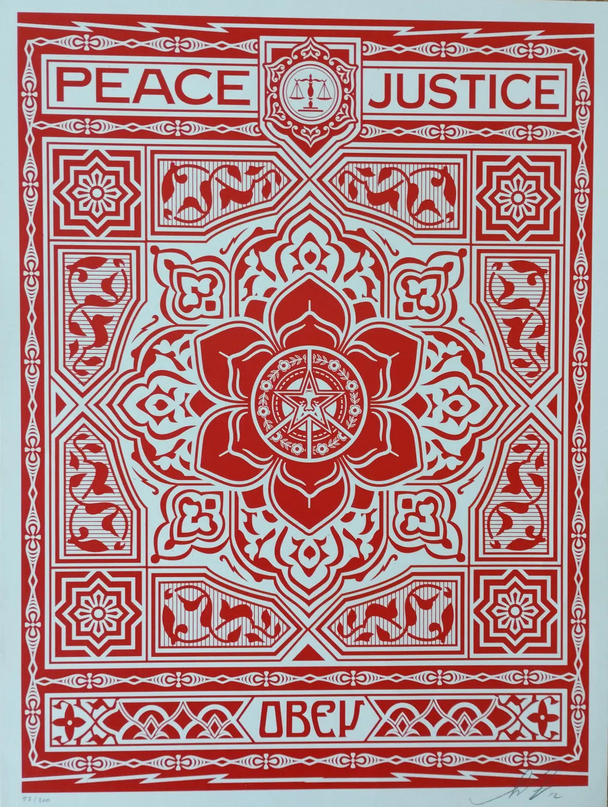 Shepard FAIREY (Obey) - Obey Peace and Justice Ornament Black 2012