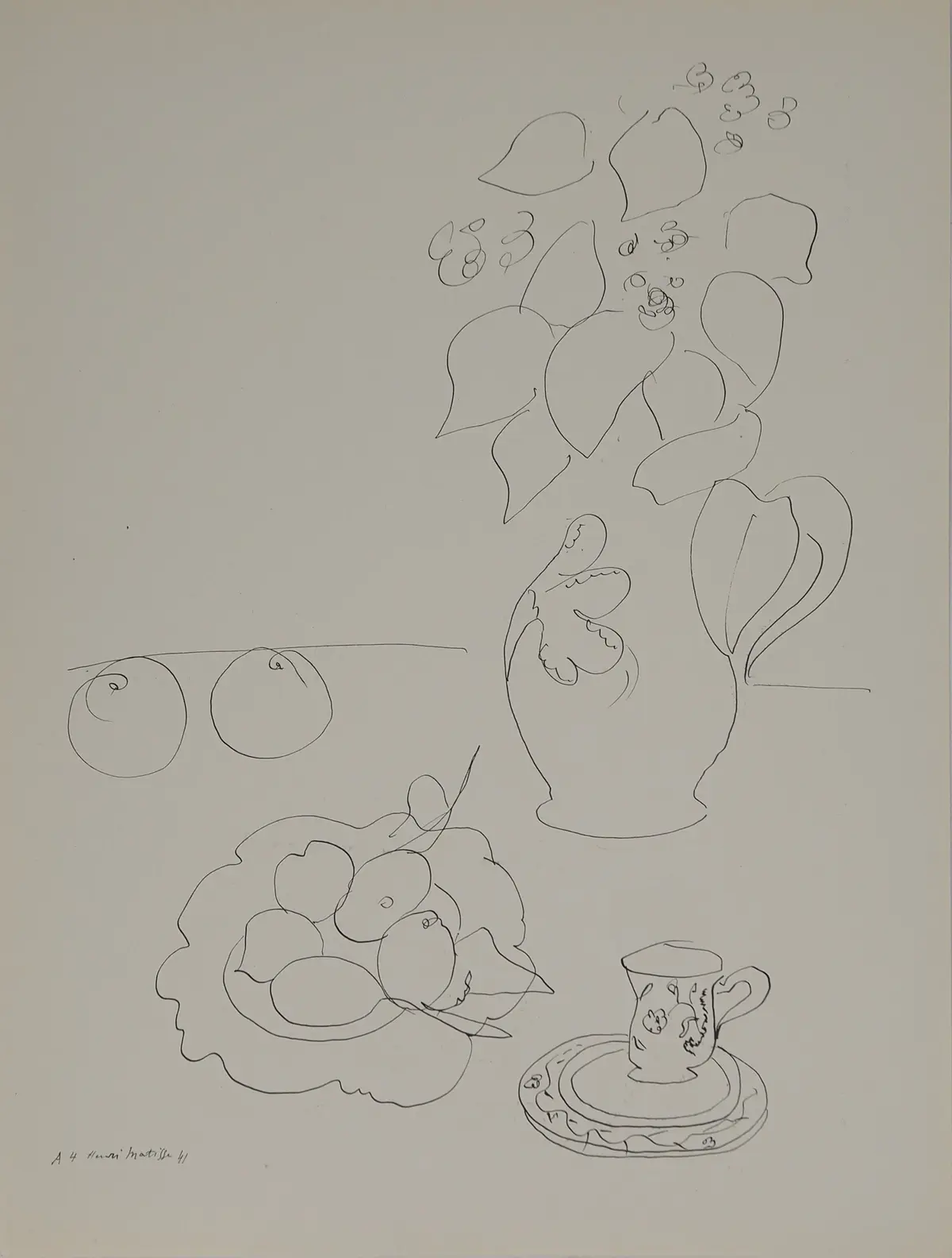 Henri MATISSE : Nature morte au vase, Lithographie signée