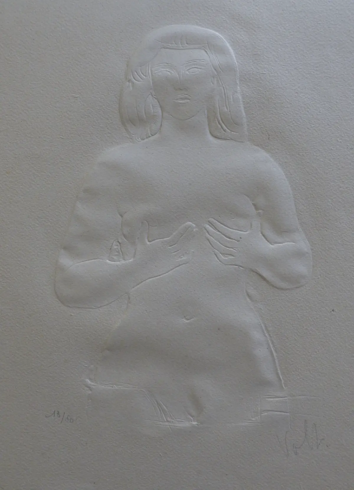 Antoniucci VOLTI - Nu de face, 1970 - Gaufrage signé