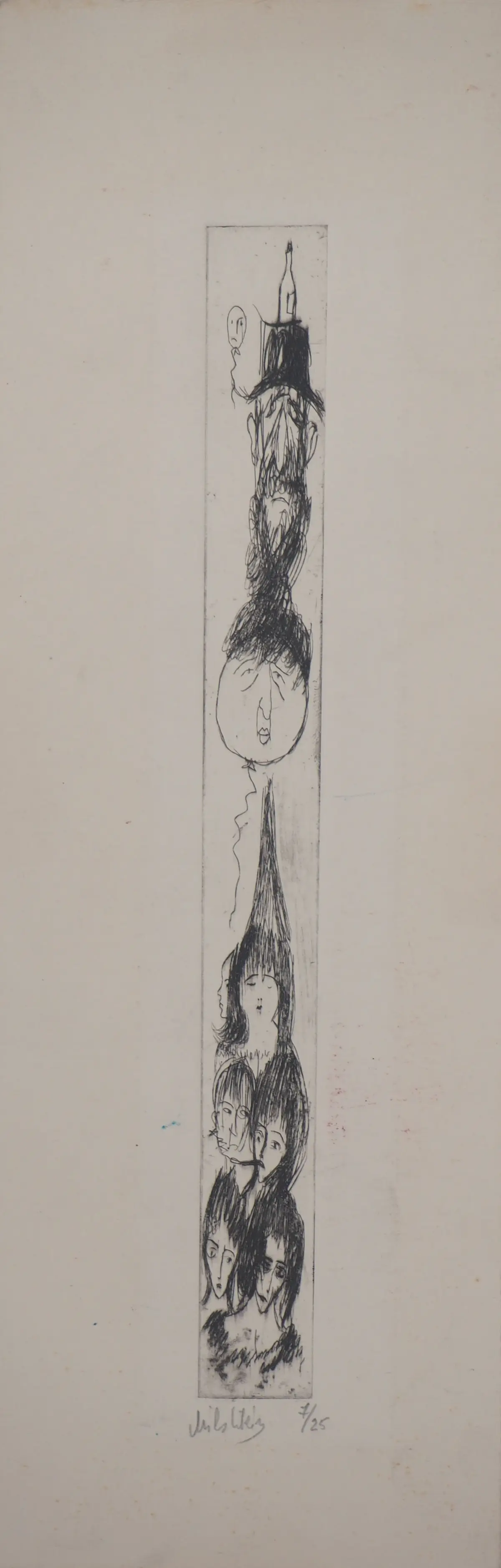 Zwy Milshtein - Portrait de famille - Gravure originale signée
