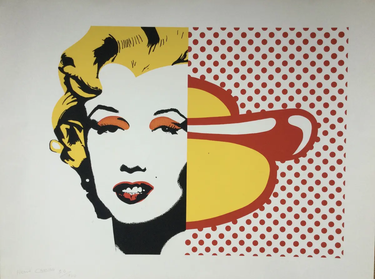 Hervé CARRIER - Hommage à Warhol et à Lichtenstein , vers 1990 - Lithographie
