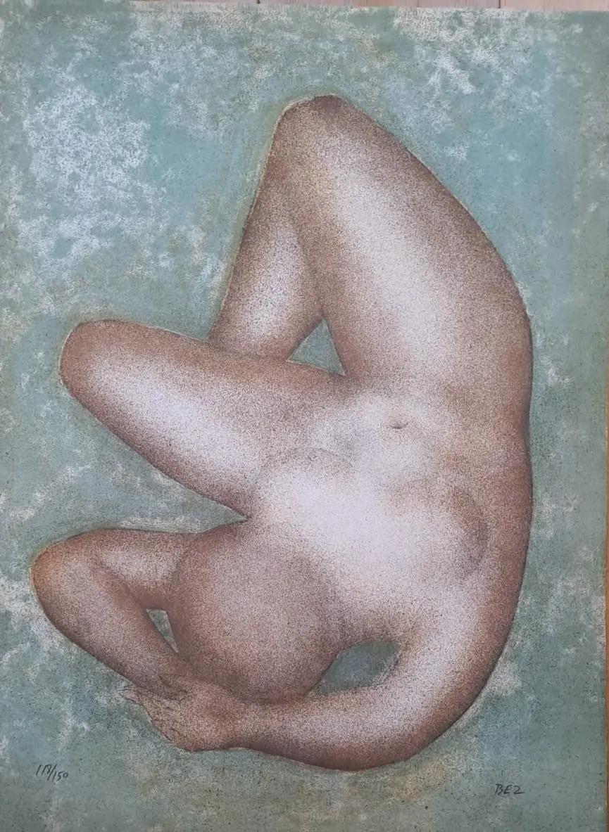 Michel Bez - Femme nue - Lithographie originale signée et numérotée au crayon