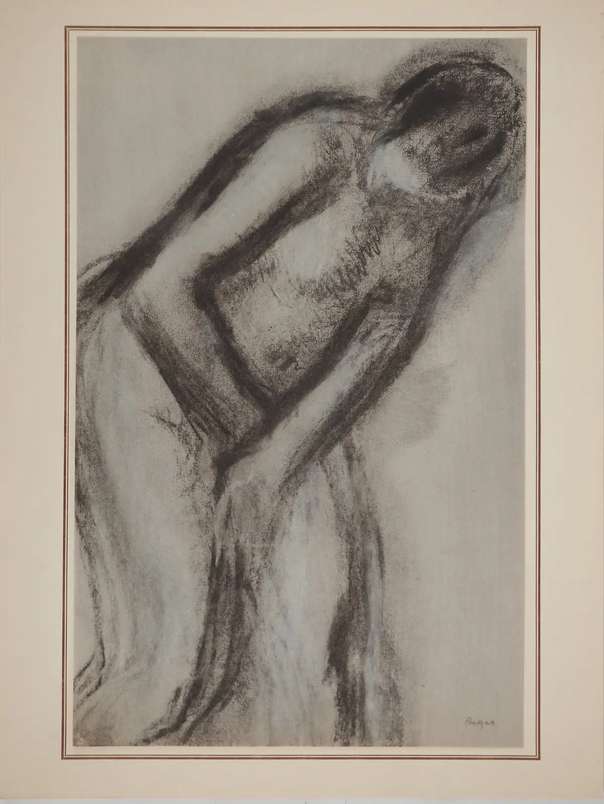 Edgar DEGAS : Femme s’essuyant, Lithographie et pochoir signée