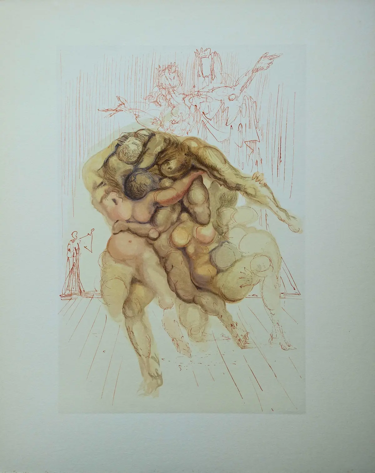 Salvador DALI : Les coléreux, Bois gravé original