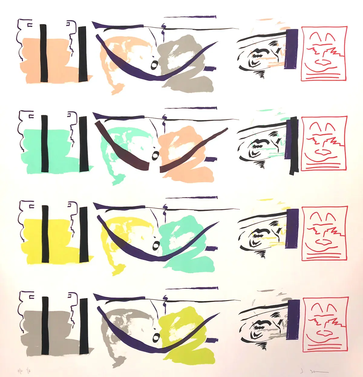 Jessica STOCKHOLDER - Aspect Syllabary : Belly, 2015 - Lithographie