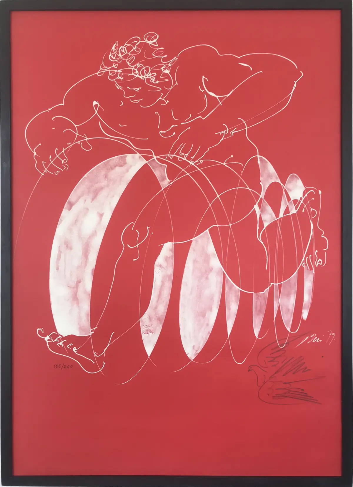 Hans ERN I- Le coureur,1979 - Lithographie originale signée +un dessin