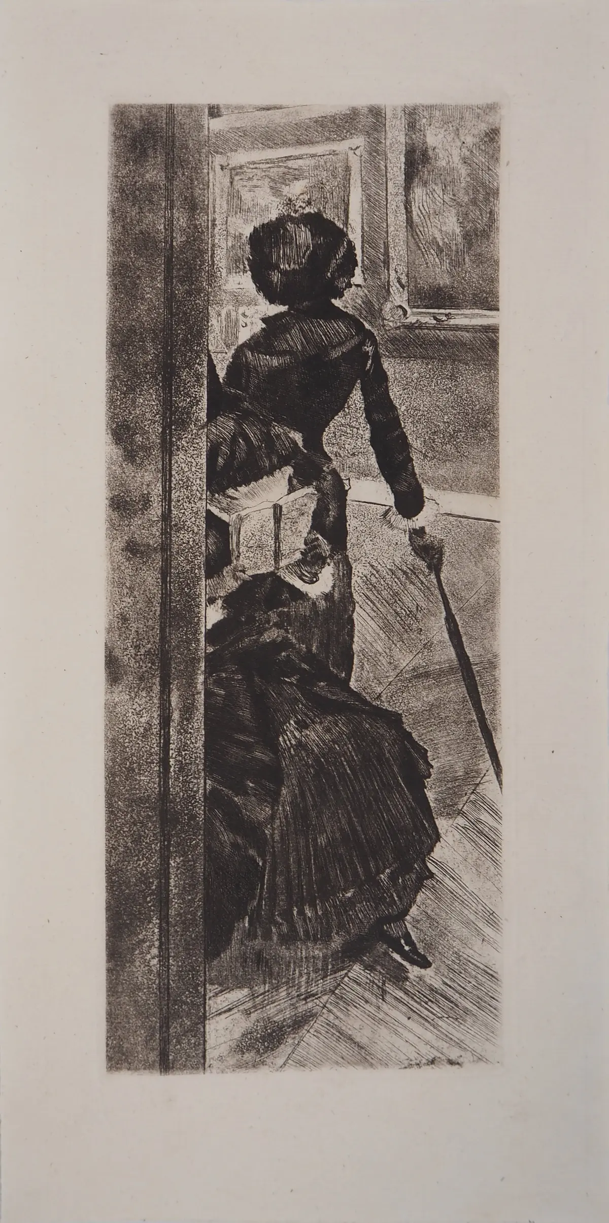 Edgar DEGAS : Au Louvre, la peinture, Mary Cassatt - Gravure originale