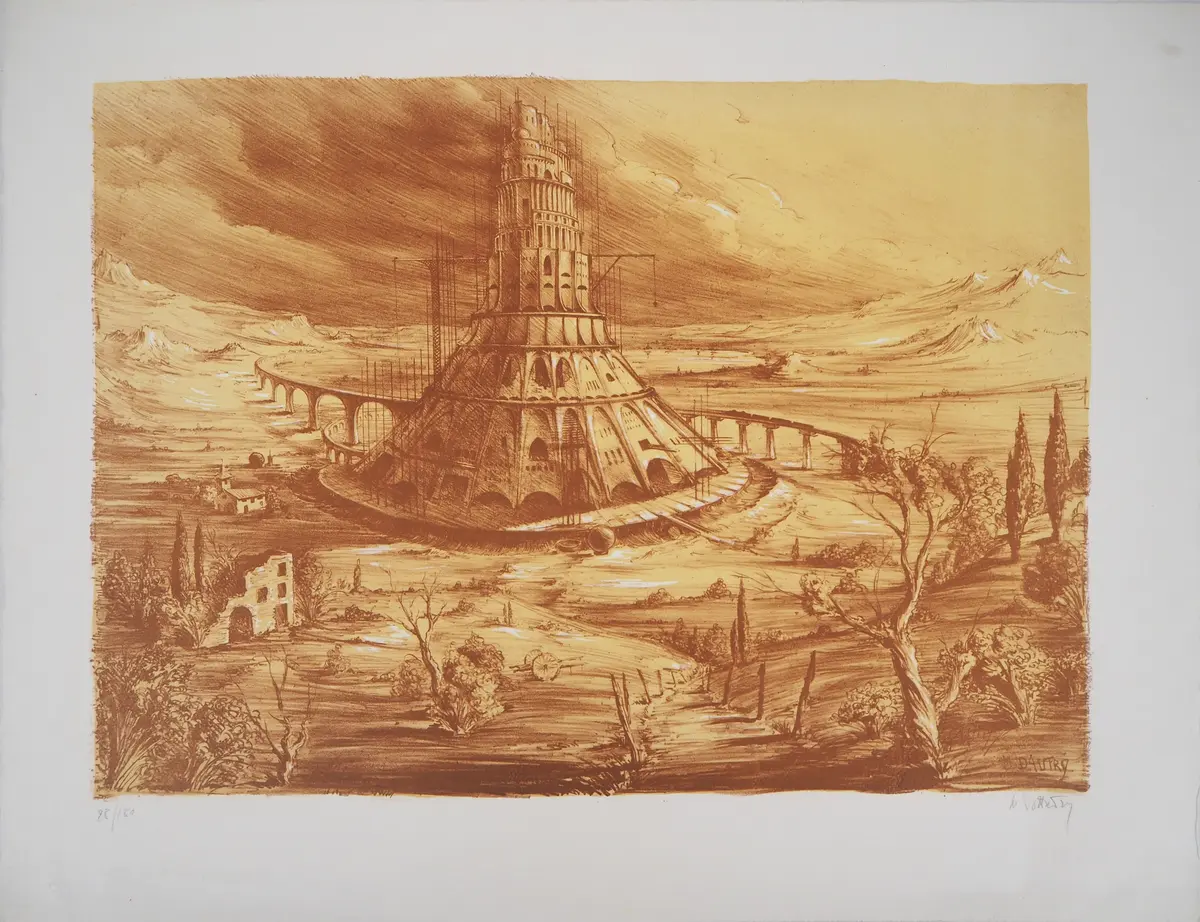 Marc DAUTRY : La construction - Lithographie originale signée