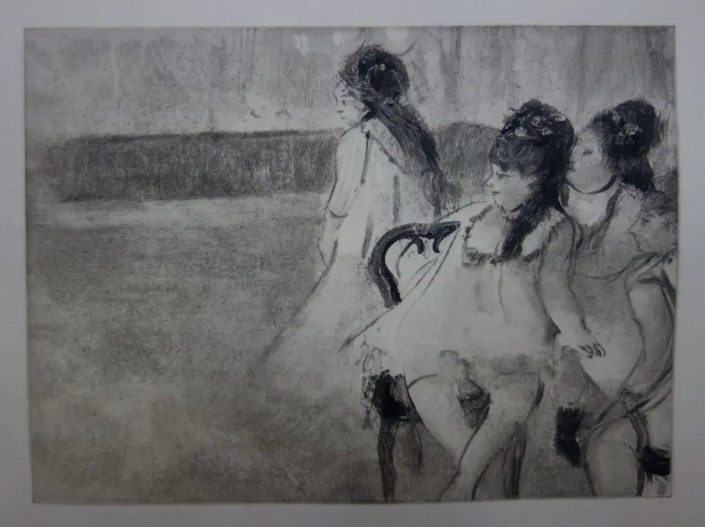 Edgar DEGAS : Filles habillées en danseuse - Gravure originale, 1935