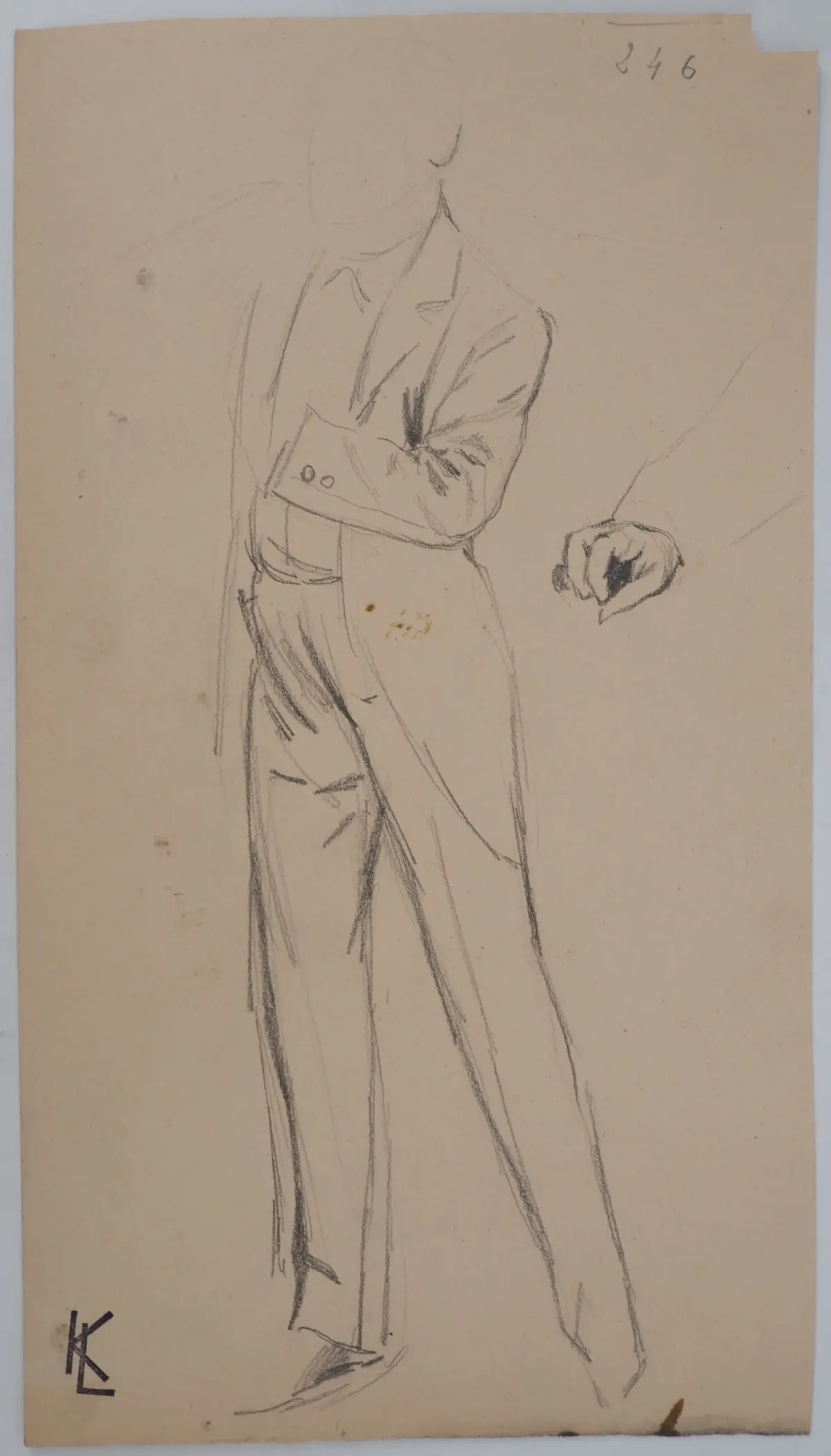 Léopold Franz KOWALSKI: Homme en smoking, dessin original