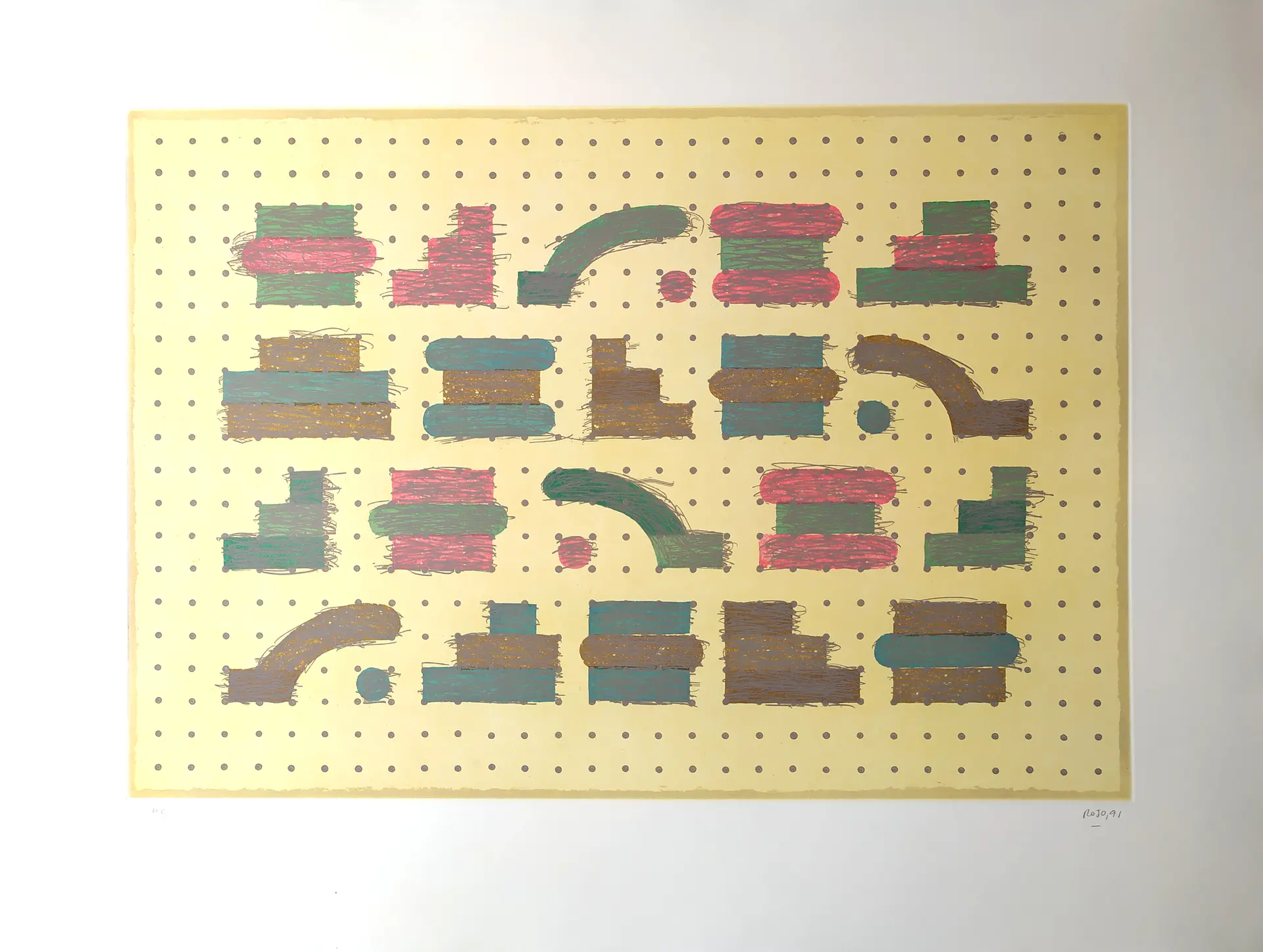 Vicente ROJO - Codice 1, 1991 - Eau-forte, aquatinte et gaufrage