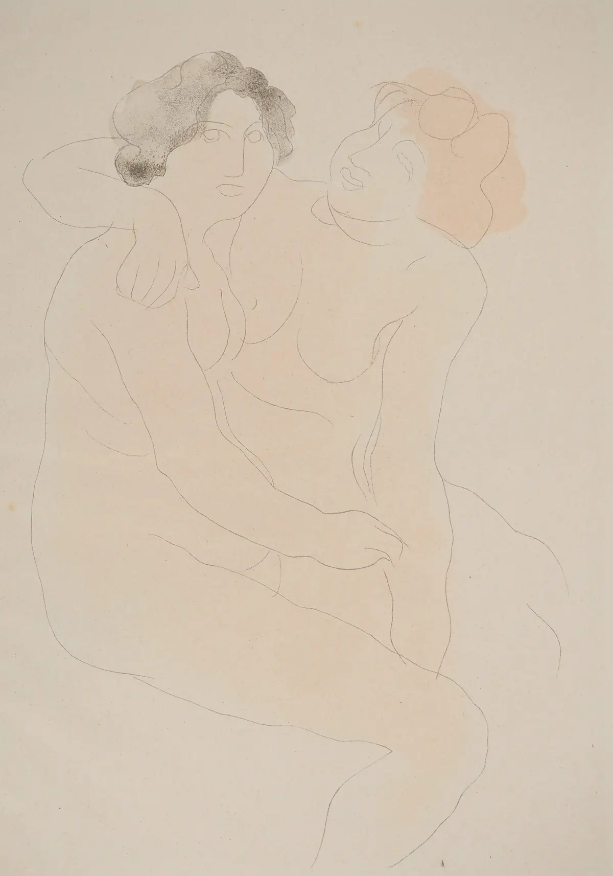 Auguste RODIN : Les modèles enlacés, Lithographie et pochoir