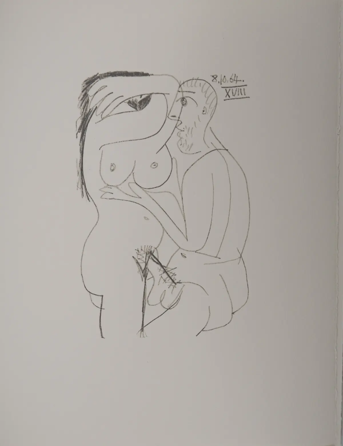Pablo PICASSO : Le Goût du Bonheur, Preuve d’amour, Lithographie