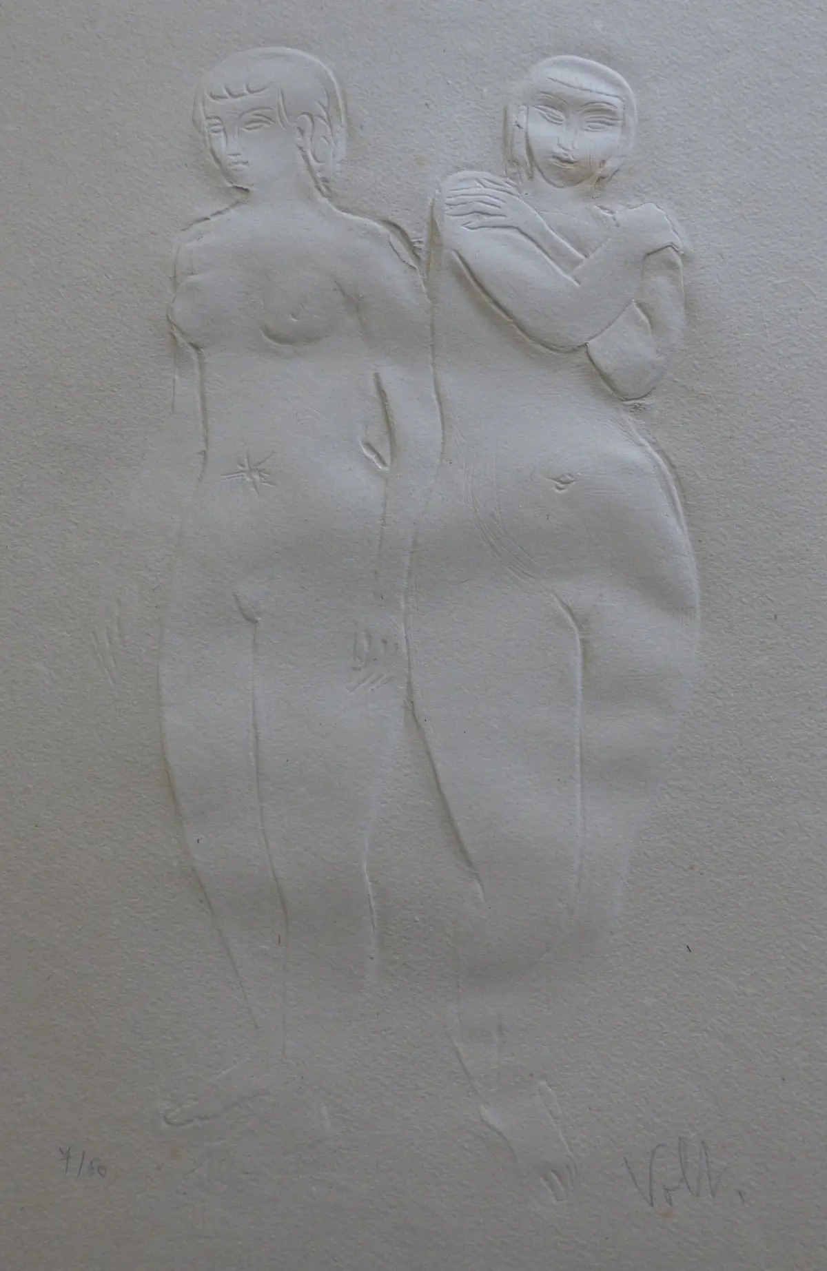 Antoniucci VOLTI - Deux femmes nues - Gaufrage signé au crayon