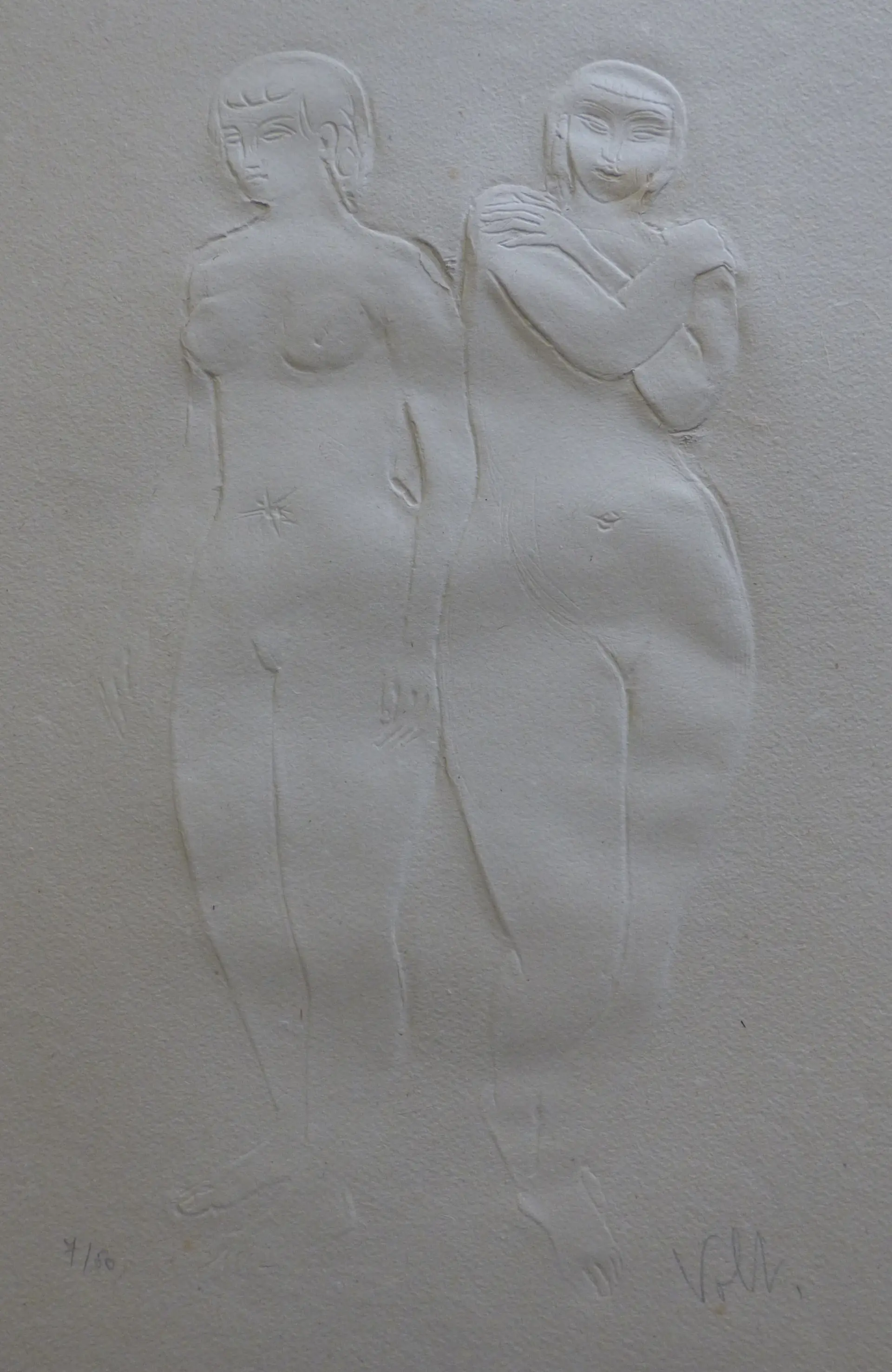 Antoniucci VOLTI - Deux femmes nues - Gaufrage signé au crayon